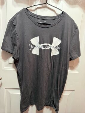 Under Armour Women’s Charcoal Gray Short-Sleeve Logo Tee XL